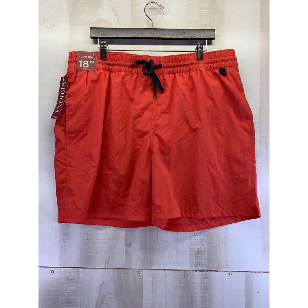 Merona Above The Knee 18” Outseam Mens Red Board Shorts Size XL NWT-7068